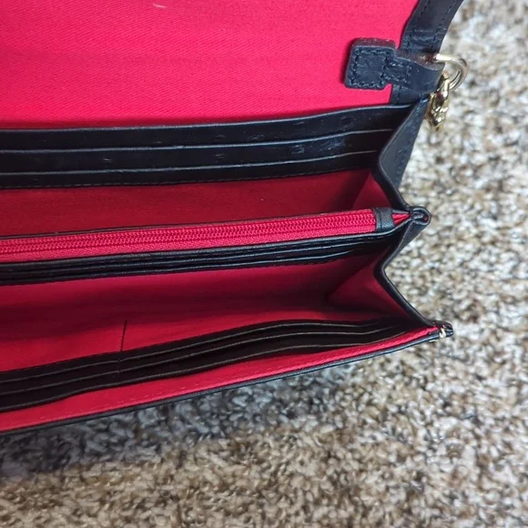 Dooney & Bourke Ostrich Daphne Crossbody Wallet - Picture 3 of 7